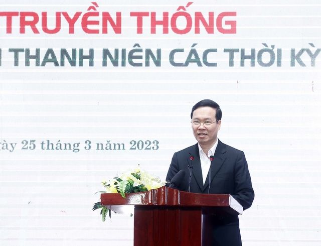 Chủ tịch nước Võ Văn Thưởng phát biểu tại buổi họp mặt.