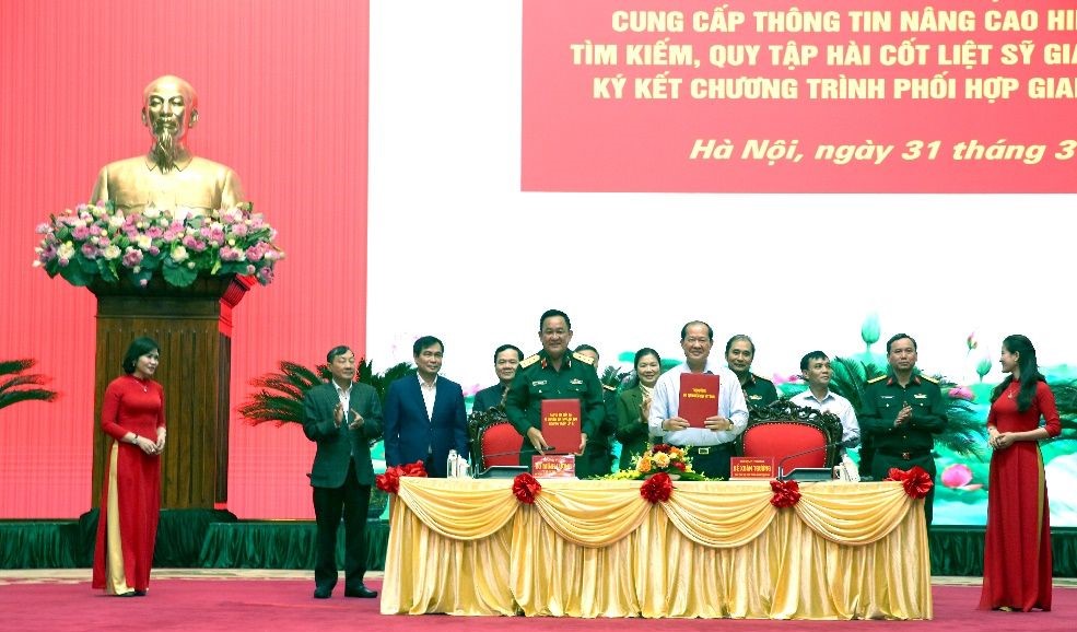 Ký kết Chương trình phối hợp cung cấp thông tin nâng cao tìm kiếm, quy tập HCLS giữa T.Ư Hội CCB Việt Nam và Ban Chỉ đạo Quốc gia 515, giai đoạn 2023-2027.