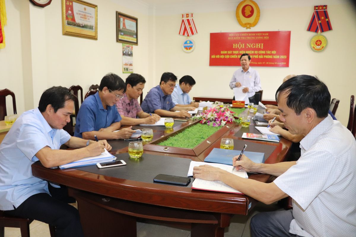 Ban kiểm tra Trung ương Hội CCB Việt Nam giám sát thực hiện nhiệm vụ công tác Hội năm 2023 tại Hội CCB Thành phố Hải Phòng