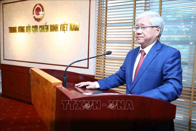 Chủ tịch Ủy ban Trung ương MTTQ Việt Nam Đỗ Văn Chiến phát biểu chỉ đạo hội nghị. Ảnh: Minh Đức – TTXVN