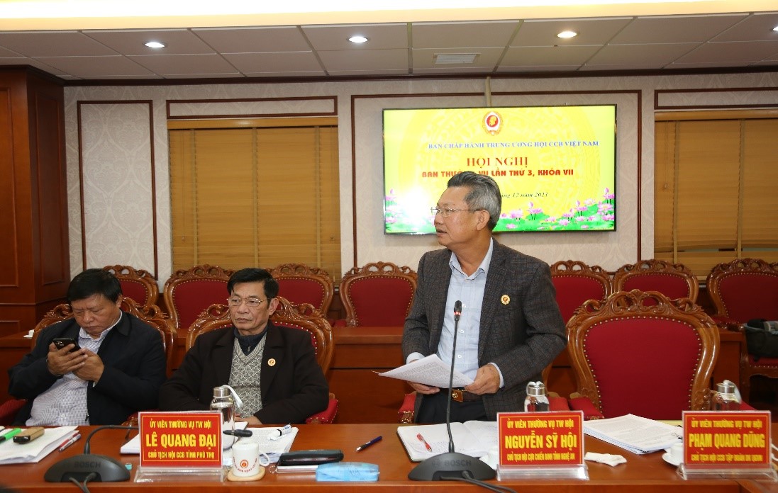 Đồng chí Nguyễn Sĩ Hội, Uỷ viên BTV, Chủ tịch Hội CCB tỉnh Nghệ An