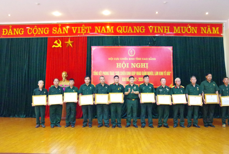 Hội Cựu chiến binh tỉnh Cao Bằng tổng kết phong trào “CCB giúp nhau giảm nghèo, làm kinh tế giỏi” giai đoạn 2021-2026